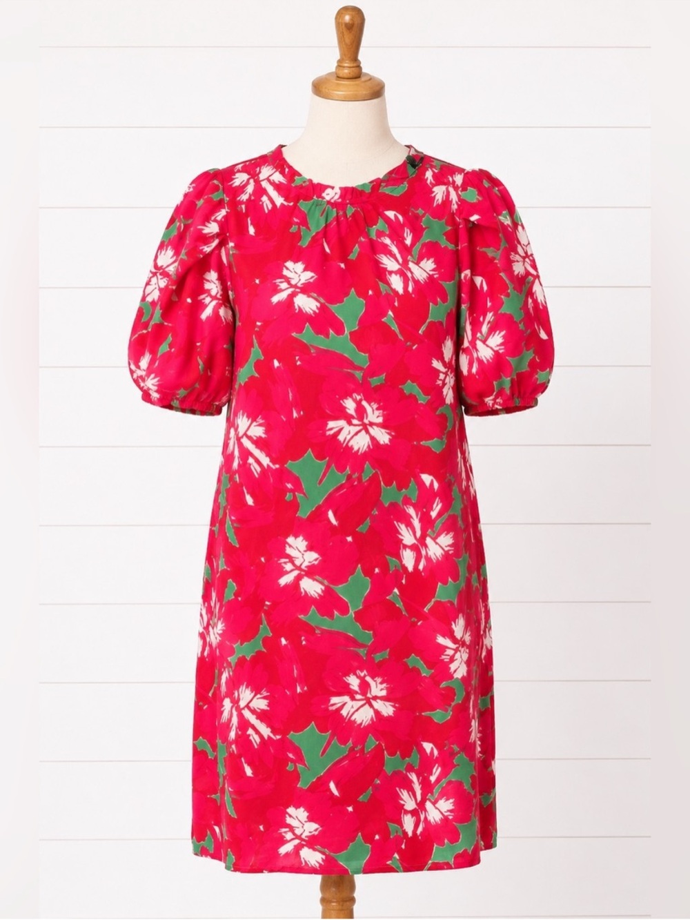 NWT Michelle Mcdowell Dress Womens Large Red Floral Vacation Hawaiian Boho Beach